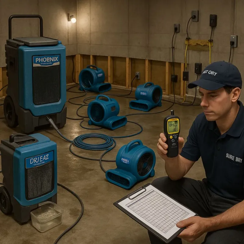 Structural Drying and Dehumidification process in West Gulfport, MS